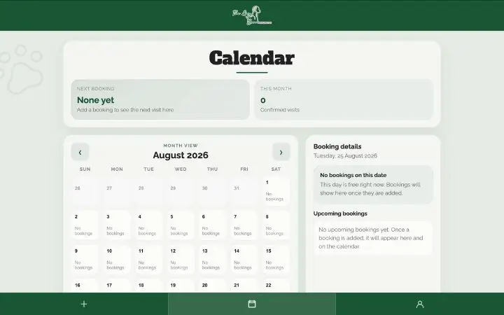 The Dog Barn Darlington booking system screenshot
